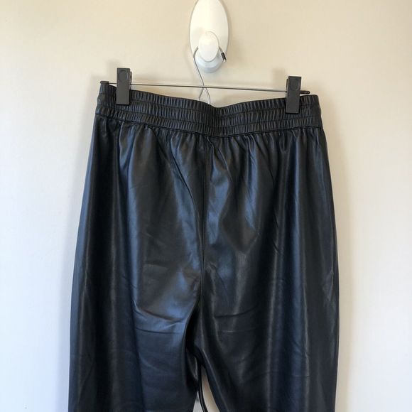 Good American Good 90's Black High Waisted Faux Leather Trousers Size Large NWTs - Picture 11 of 16